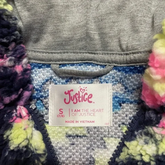 Justice girl zip hoodie s(7/8) - Picture 3 of 5